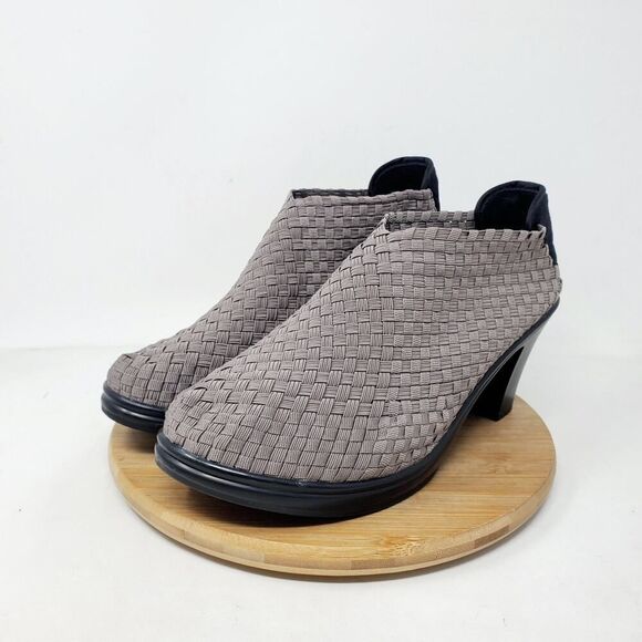 Bernie Mev Chesca Boots Womens 40 Grey Woven Ankle Bootie Woven Block Heel Shoe - Picture 6 of 10
